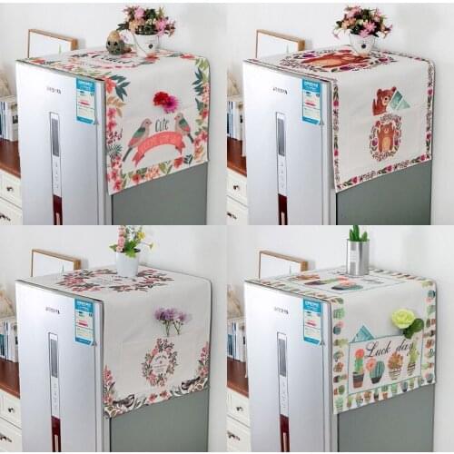 Japanese Cotton Linen Cloth Washing Machine Cover Household Dust Cover Sunscreen Waterproof Refrigerator Microwave Oven Cover