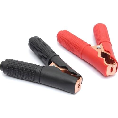 2pcs Car Battery Test Alligator Crocodile Clips Red+Black Clamp Emergency battery clips Car lighter clip Car Repair Tools
