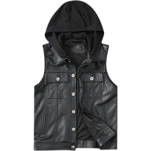 New vest mens lapel cowboy hooded motorcycle vest motorcycle riding clothes tide