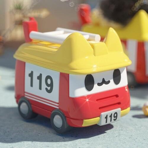 12 Pcs/lot Boxcat Traffic Series Blind Box Doll Surprise Bag Children Toy Cute Cartoon Hand-Held Ornament Collection Figurines