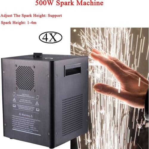 4Pcs/Lot Professional Stage DJ 500W Spark Machine With Flight Case DMX Remote Control Cold Spark Machine For wedding Party Shows