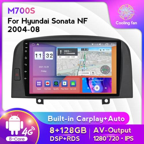 9inch HD IPS 6+128G Car Radio Multimedia Player For Hyundai Sonata NF 2004-08 GPS Navigation Carplay Auto WIFI 4G LTE BT RDS
