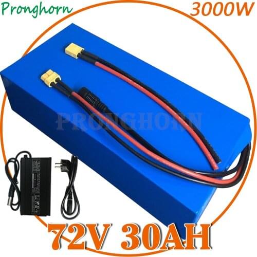 72V Battery 72V 30AH 25AH 21AH 20AH Lithium Scooter Battery for 72V 3000W 2000W 1000W Electric Bike Motor With 84V 5A Charger