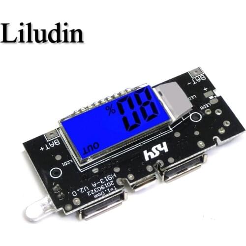 Automatic Protection! Dual USB 5V 1A 2.1A Mobile Power Bank 18650 Lithium Battery Charger Board Digital LCD Charging Module