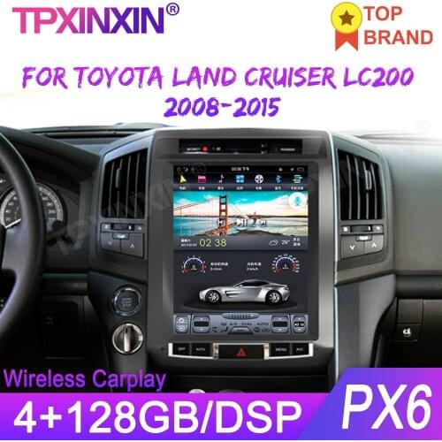 Wireless Carplay Tesla Style Android 9 Car GPS Navigation For For TOYOTA LAND CRUISER LC200 2008-2015 Headunit Multimedia Player
