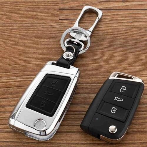 Peacekey Zinc Allloy Leather Key Case cover For Volkswagen Vw Comb Polo 2016 Golf 7 Mk7 For Skoda Octavia i A7 For Seat Leon
