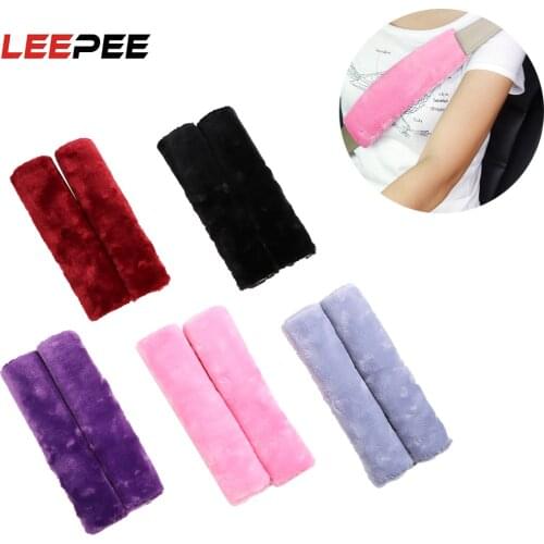 LEEPEE 2 piece/set Shoulder Pad Seat Belt Cover Soft Plush Universal Comfortable Driving Car Seatbelt Shoulder Strap Case