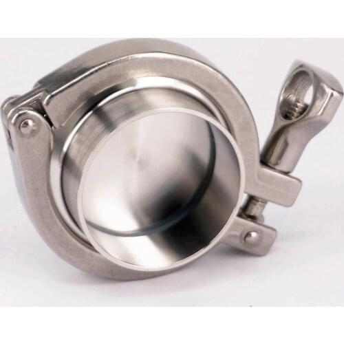 A Set 51mm 2" Sanitary 304 Stainless steel Tri Clamp Weld Ferrule + Tri Clamp + Silicon Gasket + End Cap