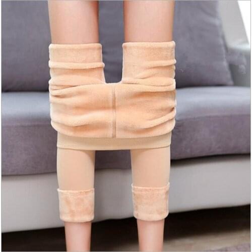 Women Leggings Winter Plus Velvet Leggins High Waist Slim Pants Sexy Leggings Through The Meat Warm Leggings Z278