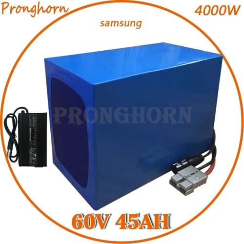 60V 45AH Lithium ion Ebike Battery use Samsung Cell 60V 1800W 2000W 3000W 4000W Battery 60V 45AH Scooter Battery With Charger