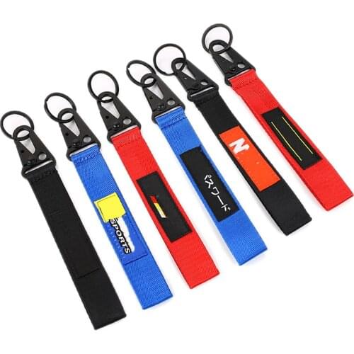 Metal Hook Webbing Car Auto Racing Tow Strap Keychain
