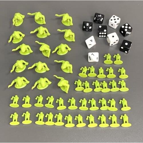 Lot 60Pcs Green Board Game Miniatures & Dices Board Game Figure Table Role Playing TRPG mini Toys
