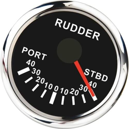 Marine Boat 52mm 2" Display Hull Azimuth and Rudder Angle Meter Black Dial