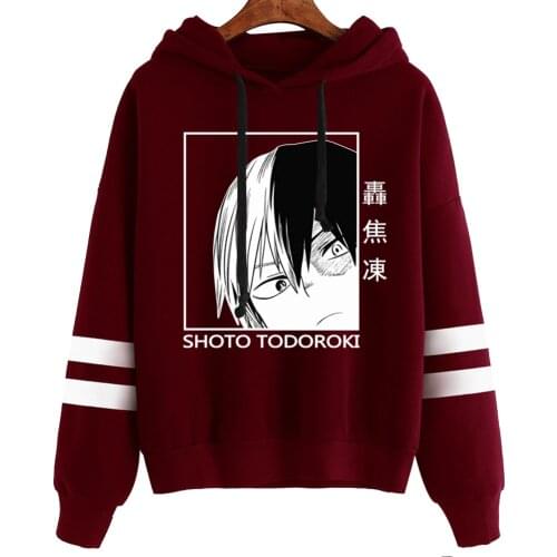 Men Women Hoodies My Hero Academia Shoto Todoroki Pullovers Sweatshirts Funny Anime Streetwear Tops