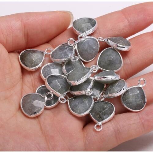 Natural Stone Faceted Labradorite Pendants Water drop shape Exquisite Charms for Jewelry Making Diy earring necklace accessories