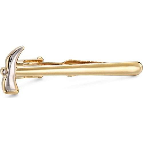Novelty gold Hammer Tie Bar for Mens Clasp Clip Clamp High Quality Man Business Wedding Tie Clips