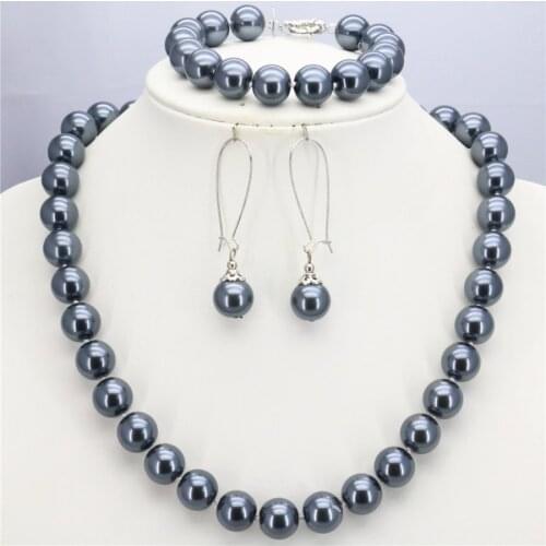 Wholesale Accessories 10mm Silvers Shell Pearl Beads Necklace Bracelet Earring Sets Jewelry Making Design Christmas Gifts Girls