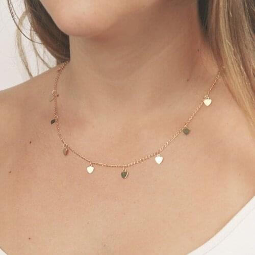 HebeDeer Choker Necklace Chain Women Heart Necklaces Tassel Jewelry Lady Silver Color TRENDY Star Trendy Collares Collier