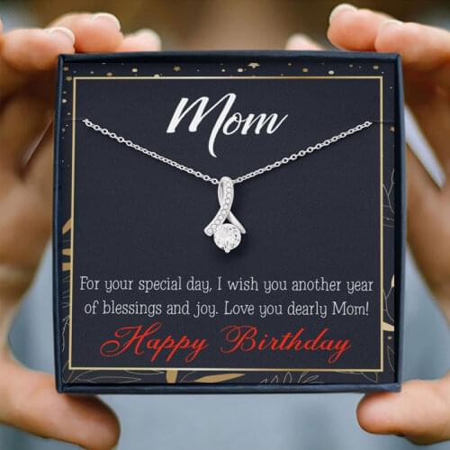 Mothers Day Necklace Women Cubic Zirconia High Quality Crystal Pendanrt Necklace Mom Birthday Family Gift