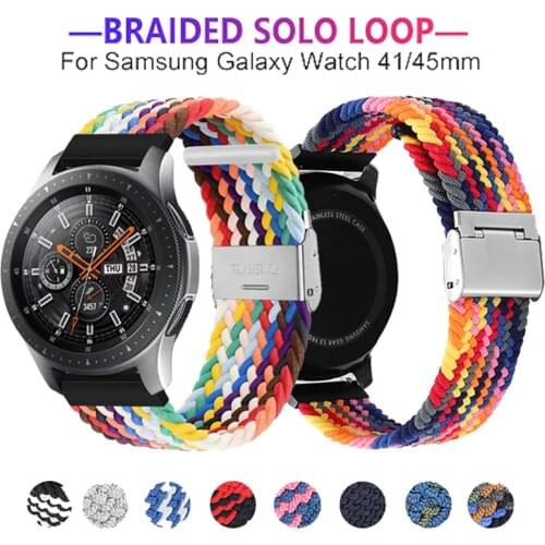 20mm 22mm for Samsung Galaxy Watch 3/46mm/42mm/active 2/Gear S3 Braided Nylon Adjust Strap Bracelet Huawei GT/2/2e/Pro Watchband