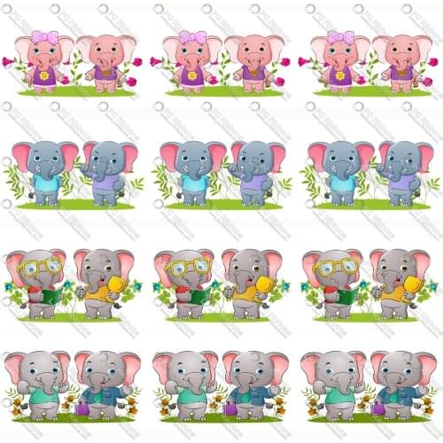 Cartoon Elephant Printed Design Customized Lanyard/Satin/Grosgrain Ribbon for Crafts DIY Handmade Materials Hair Bow CA134