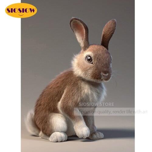SIOSIOW 5d Diamond Painting Animal Rabbit Full Square Drill Beads Patterns Embroidery Kits Animals Cute Room Decor Gift For Kids