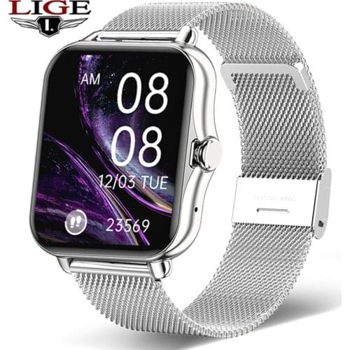 LIGE Smart Watch Men Bluetooth Call ECG Woman Smart Bracelet Heart Rate Fitness Tracker 1.69 Inch Screen Waterproof Smartwatch