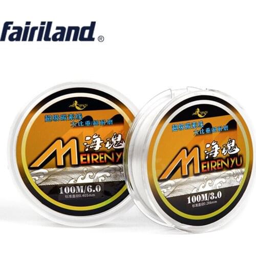 SUPER LINE 100M 75% carbon clear Fishing Line Main Line tippet up to 35Lb pesca wire bass fishing line monofilament 9 size