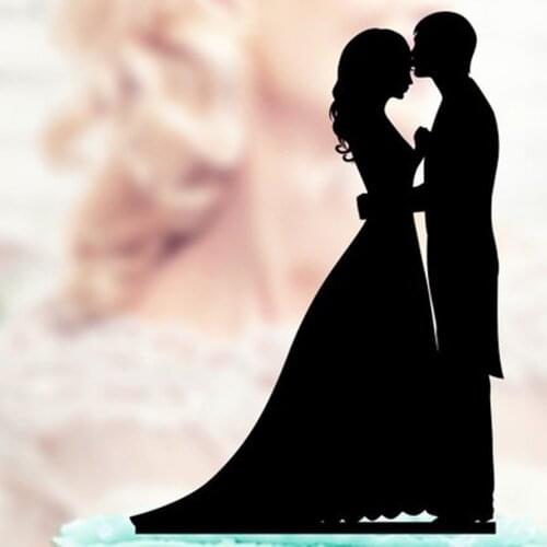Wedding Cake Topper ,Bride and Groom Silhouette Cake Topper ,Commemorative Cake Topper ,Wedding Decoration Supplies