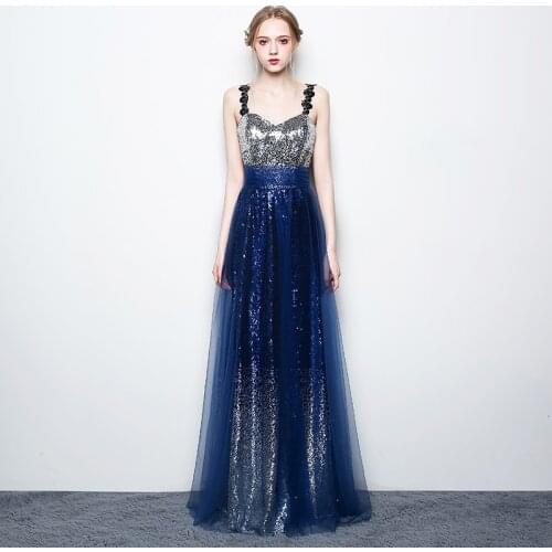 On Sale now !!! Shining Sequins Evening Dresses Sweetheart Sleeveless Lace-up Back Floor Length Prom Gowns