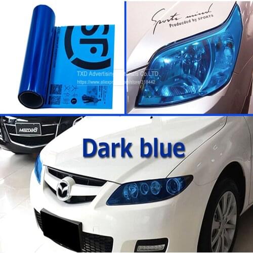 Premium quality dark blue Glossy Car head light film car lamp film with free shipping 0.3x9m per roll car headlight film