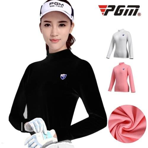 Women Long Sleeve Golf T-Shirts Thicken Warm Fleece Training Shirts Ladies O-Neck Slim Tops Golf Wear Clothing AA60464
