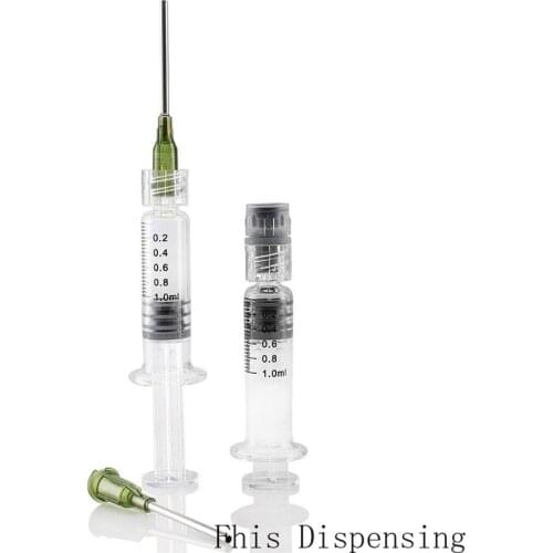 1ml Borosilicate Glass Luer Lock Syringe with 14G Blunt Tip Needles