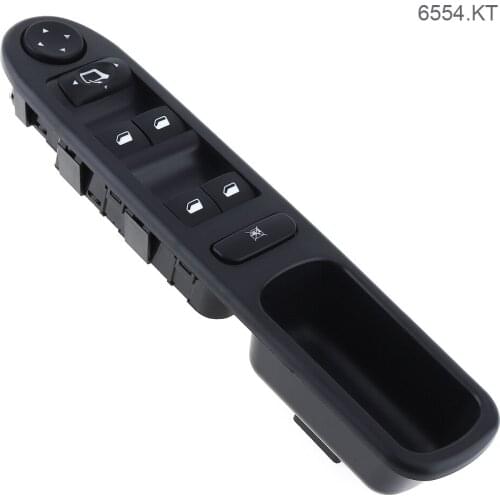 1 PC Black ABS Car Window Switch Left Front Lifting Switch Electric Window Switch Folding 6554.KT Fit for Peugeot