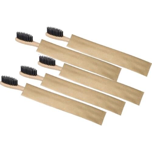 10pc/Set Wood Natural Bamboo Toothbrush Customize Toothbrushes Capitellum Fiber Bristle Toothbrush Eco-Friendly Oral Care