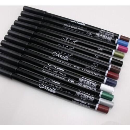 12 - color eye makeup combination eyeliner waterproof eyebrow pencil beauty pencil eyeliner lipstick cosmetic eye makeup tools