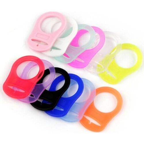 12Colors Baby Dummy Pacifier Holder Clip Adapter for MAM Ring 5PCS Silicone Button