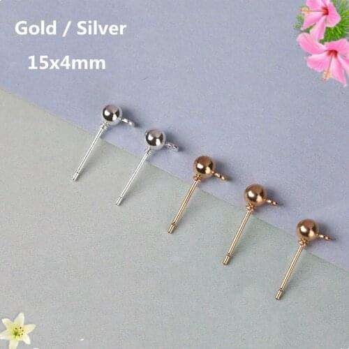 50pcs New Fashion Round Base Stud Earring Earrings DIY Ear Making Jewelry Accessories Pendientes For Women Wedding Party Gift