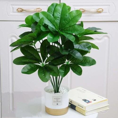 53CM 12Leaves Artificial Green Plants Rare Banyan Tree Branch Indoor And Outdoor Beautification Hotel Office Balcony Home Decor