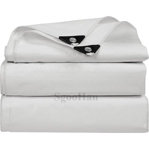 White PE Tarpaulin Rainproof Cloth Outdoor Awning Truck Canopys Garden Succulent Plants Cover Pet House Waterproof Shading Sails