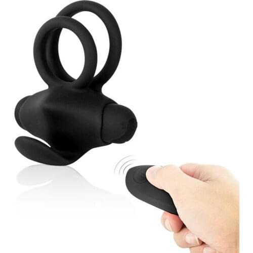 Vibrating Penis Ring for Delayed Ejaculation and Long-lasting Erection Silicone Wireless Remote Control Sex Toys for Adults