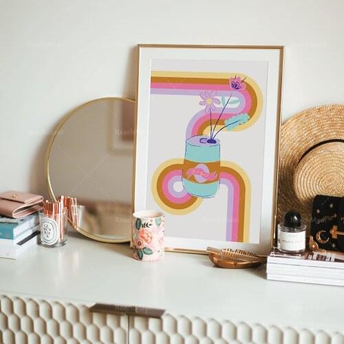 Flower beer vase printable wall art, flower wall art, printable beer art, dormitory wall decoration poster