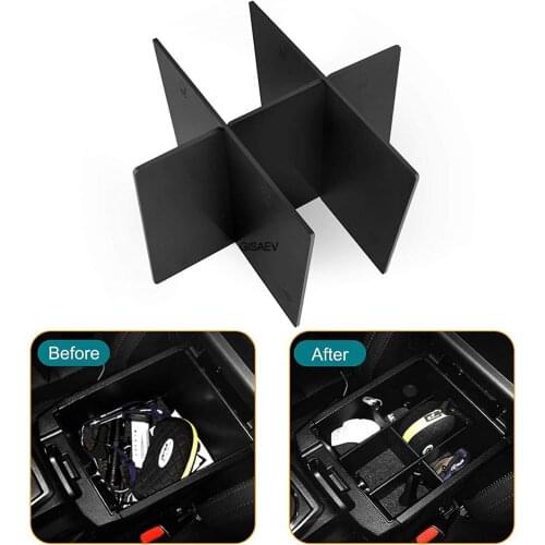 For 2016 2017 2018 2019 Toyota Tacoma ABS black center console divider item organizer