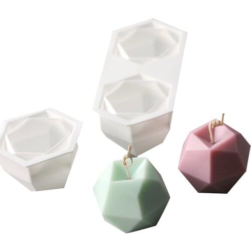 Geometric Rhombus Molds DIY Candle Making Mold 3D Silicone Mold Chocolate Mousse Baking Silicone Mold Candle Making Kit Molds