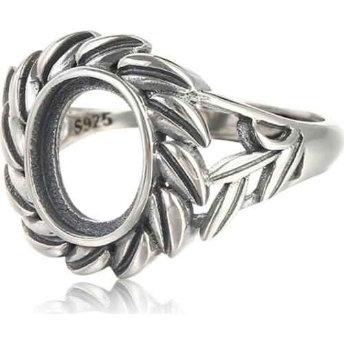 Ring Setting for 8x10mm Oval Cabochons Ring Blank Thai Sterling Silver Adjustable Band Ring Base SR0053