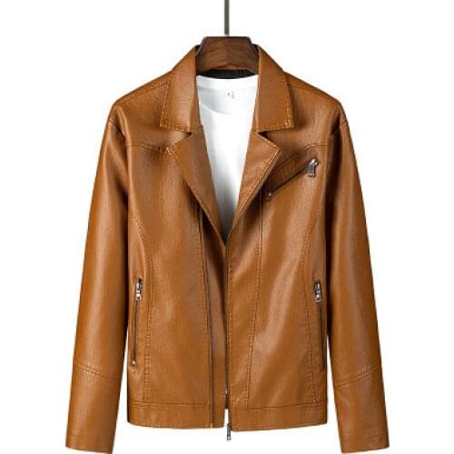 Autumn and Winter new solid color motorcycle jacket slim fit comfort men clothes casual outwear