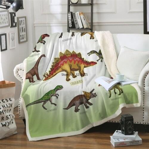 Jurassic Park Dinosaur Printed Square Sherpa Blanket Camping Picnic Sofa Back To School Thick Wool Blanket Home Bedroom Tapestry