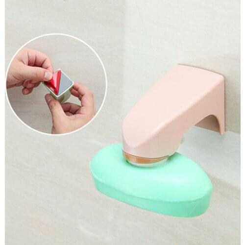 Magnetic Soap Dish Container Dispenser Wall Attachment Adhesion Soap Holder Kitchen Household Bathroom Gadgets Dropshipping