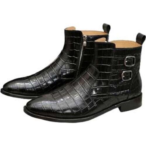 Tianxin High cut male shoes crocodile leather boots male manual Leather soles comfortable non-slip men high boots