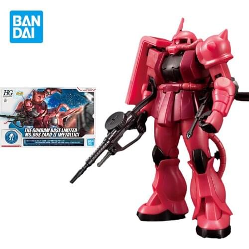 Bandai Gundam Model Kit Assemble Figure MS-06F 2 Anime Japanese Animation Metallic Action Dolls Gift Collectible Childrens Toys